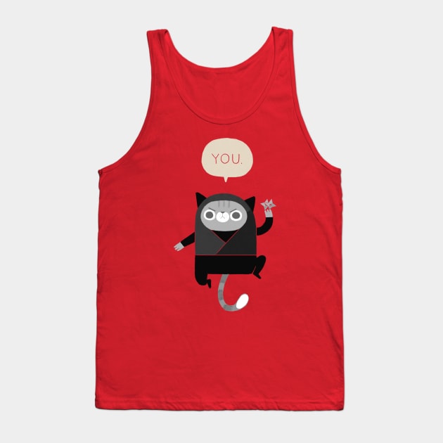 Ninja Cat Tank Top by jennso